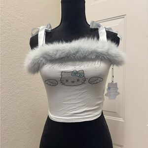 Forever 21 White Hello Kitty Tag Charm